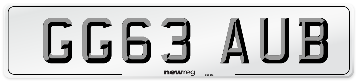GG63 AUB Number Plate from New Reg